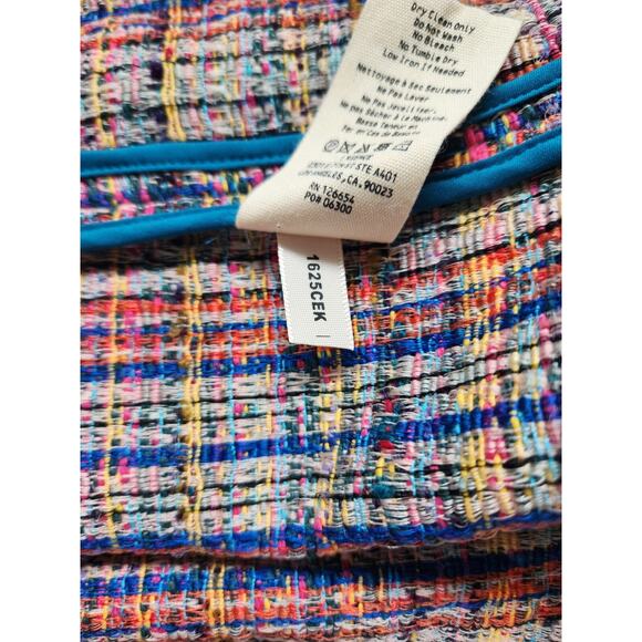L'AGENCE Zuri Tweed Belted Jacket Size 4 Pink Multi #1G506 - Picture 13 of 13